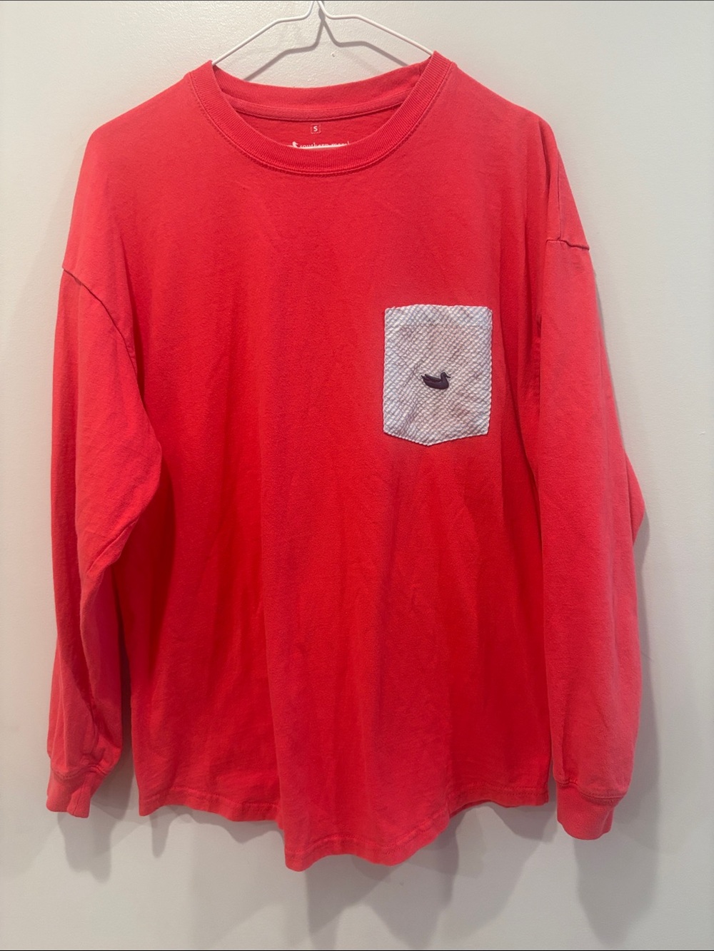 Southern Marsh Long-Sleeve pink with Striped Pocket ptp 22 length 26 $36 online